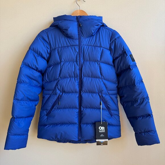 Outdoor Research Women's Coldfront Down Hooded Jacket Galaxy XS - Picture 2 of 13